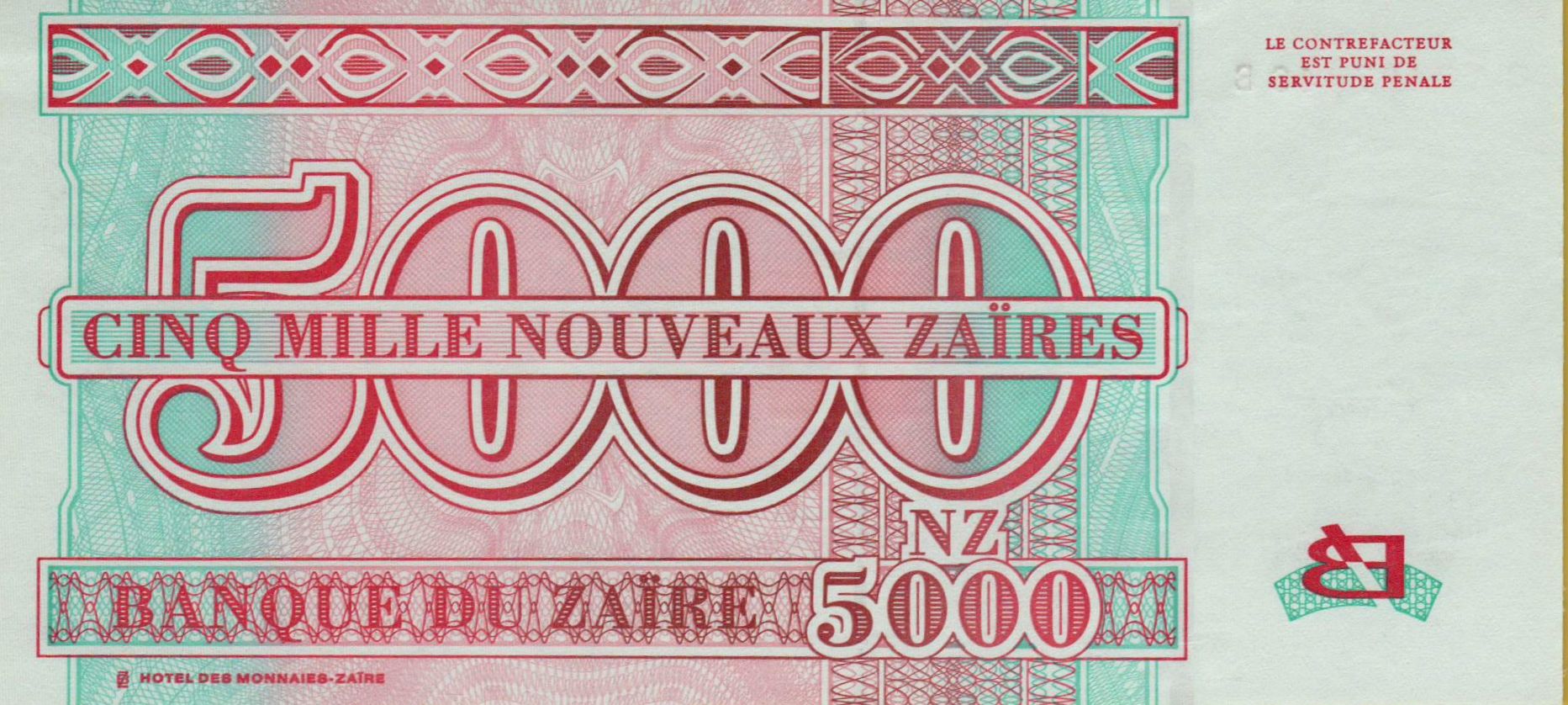 Zaire 5000 1995 UNC P-69